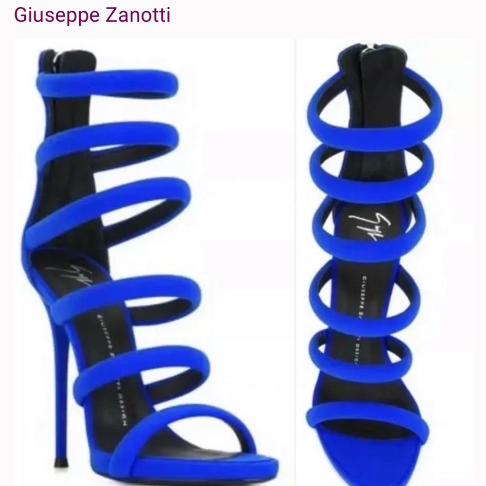 Giuseppe Zanotti Caged Strappy Sandals Electric Blue brand new